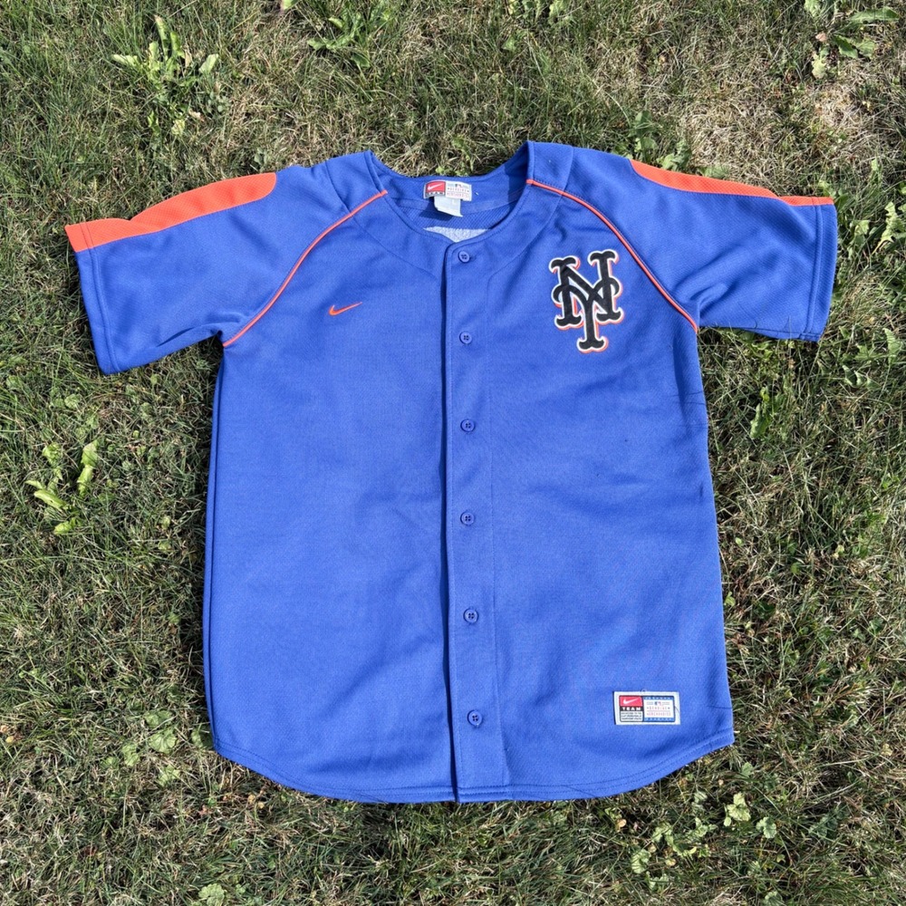 Nike New York Mets Carlos Santana #57‎ Jersey MLB Baseball Blue Orange L